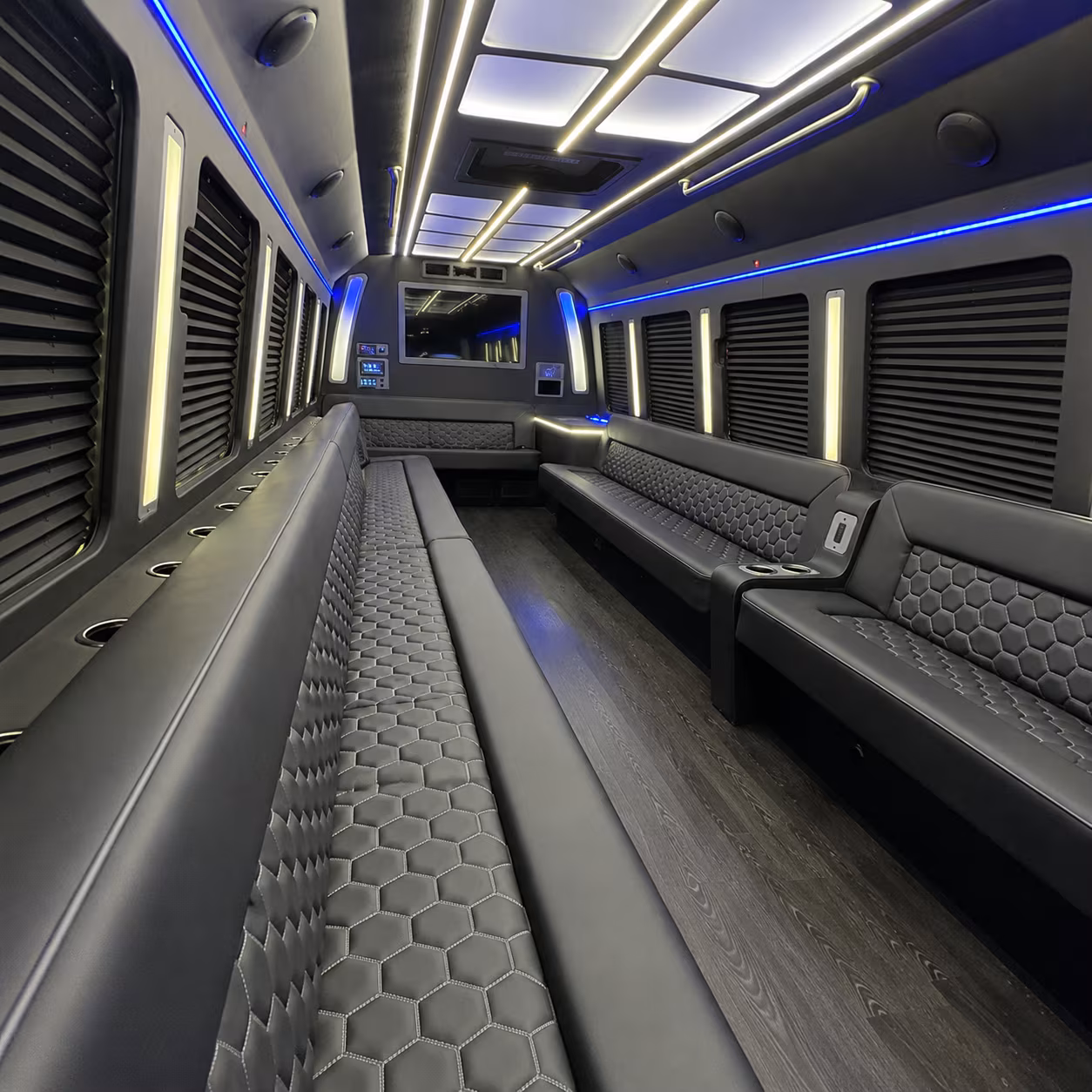 shawnee party bus rental interior